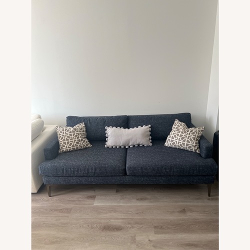 Used West Elm Blue Fabric 2 Seater Sofa for sale on AptDeco