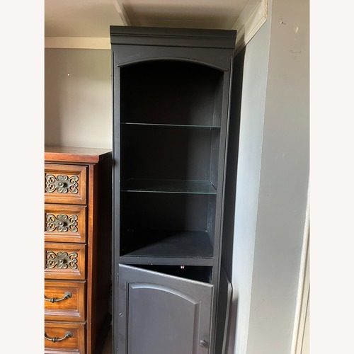 Used Vintage/Antique Black Wood Bookcase for sale on AptDeco