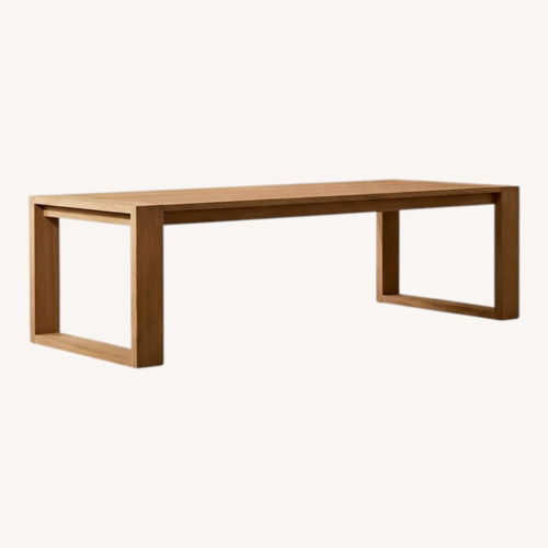 Used Restoration Hardware Outdoor 7’ Dining Set Marbella Teak Six Chairs for sale on AptDeco