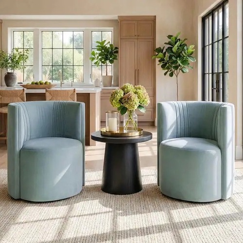 Used Bed Bath & Beyond Blue Velvet Accent Chairs for sale on AptDeco