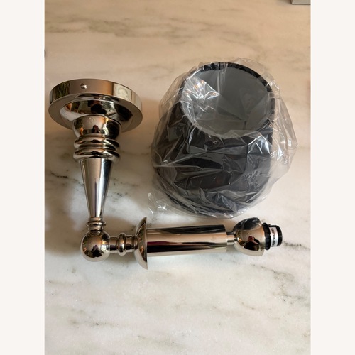 Used Four Steamer Sconces with Black Shades for sale on AptDeco