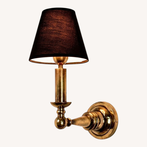 Used Four Steamer Sconces with Black Shades for sale on AptDeco