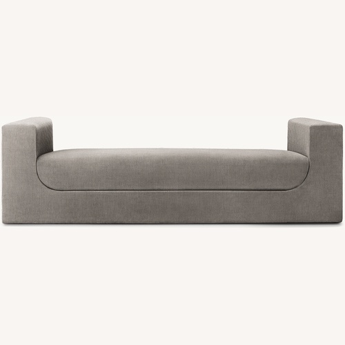 Used Restoration Hardware Sculptural Bench — Italian Merino Wool Velvet for sale on AptDeco