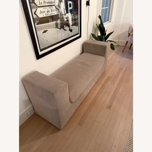 Used Restoration Hardware Sculptural Bench — Italian Merino Wool Velvet for sale on AptDeco