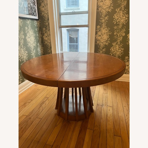 Used Solid Oak Vintage Dining Table with Leaf for sale on AptDeco