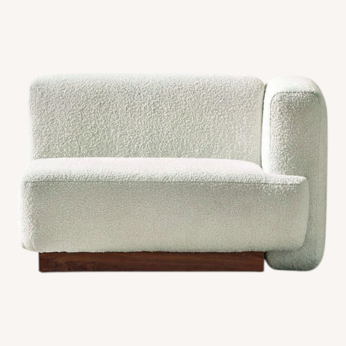 Used Crate & Barrel White Boucle 2 Piece Sectional for sale on AptDeco