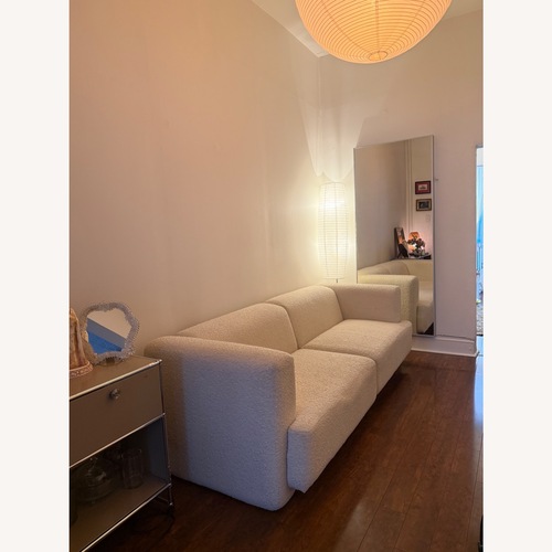 Used Crate & Barrel White Boucle 2 Piece Sectional for sale on AptDeco