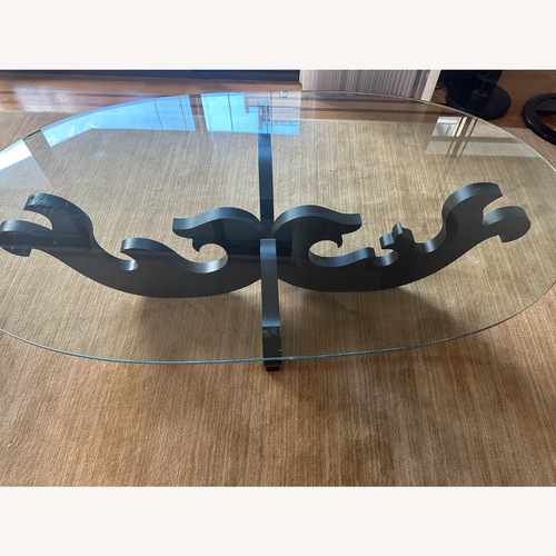 Used  Black Glass Coffee Table, Eva Zeisel DWR for sale on AptDeco