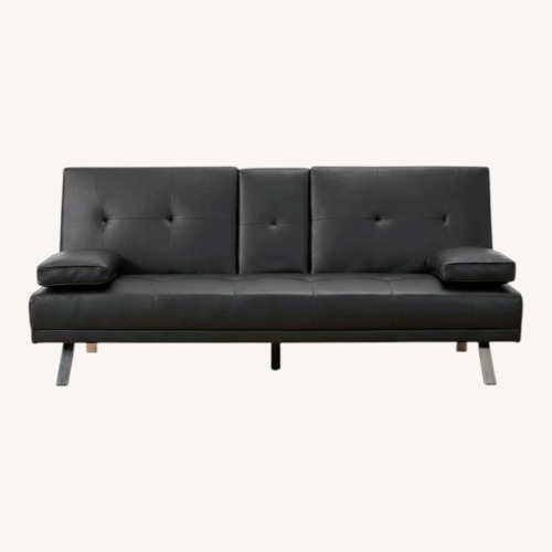 Used Loveseat With Cup Holders, Folds Flat for Sleeping for sale on AptDeco