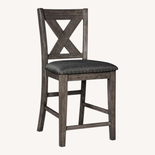 Used Ashley Furniture Dark Gray Wood Bar Stools for sale on AptDeco