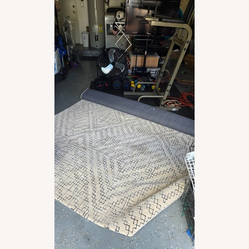 Used West Elm Wool Blend Stone Tile Wool Area Rug 8' x 10' for sale on AptDeco
