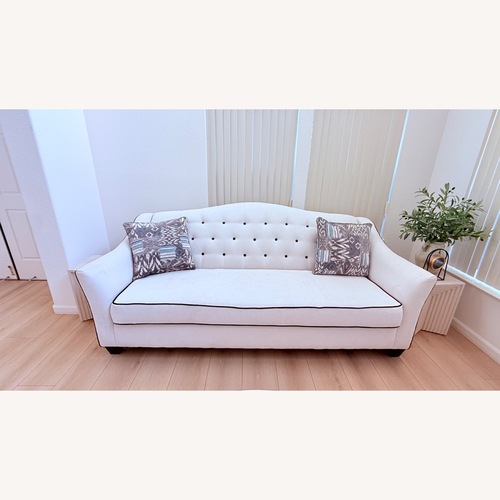 Used Luxury 3 Seater White Tufted Sofa for sale on AptDeco