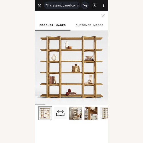 Used Crate & Barrel Thomas Wide Open Bookcase for sale on AptDeco