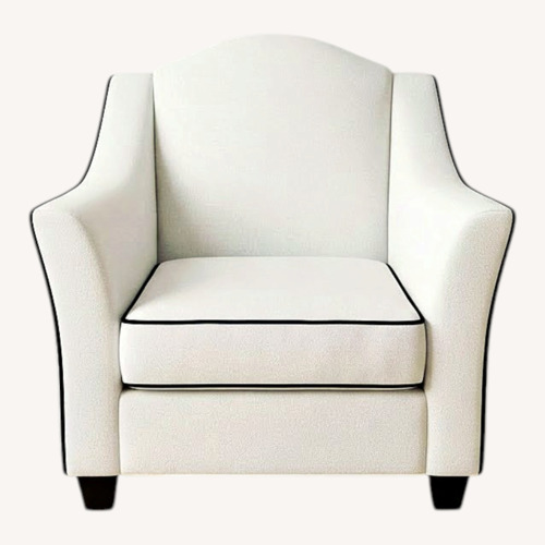 Used White Fabric Tufted Armchair for sale on AptDeco