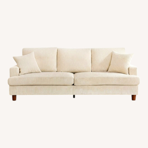 Used Walmart Corduroy White Fabric 2 Seater Sofa for sale on AptDeco