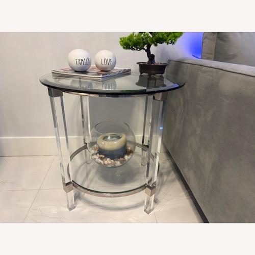 Used Transparent Glass Side Table for sale on AptDeco