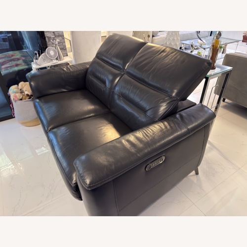 Used Dark Gray Leather 2 Seater Sofa for sale on AptDeco