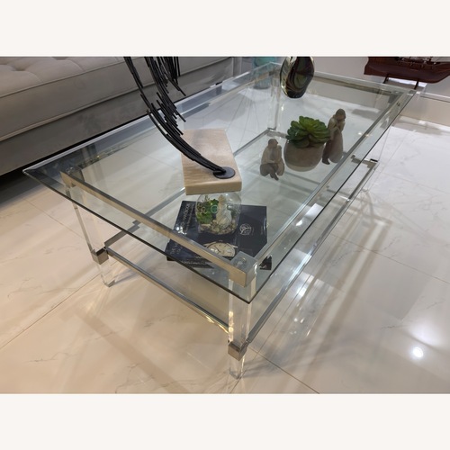 Used Transparent Glass Coffee Table for sale on AptDeco