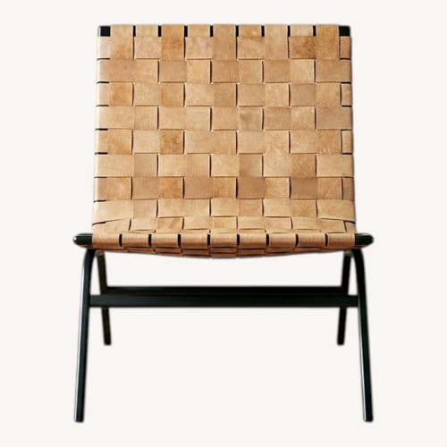 Used Pottery Barn Shay Woven Leather Accent Chair for sale on AptDeco
