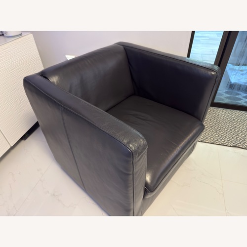 Used Dark Gray Leather Armchair for sale on AptDeco