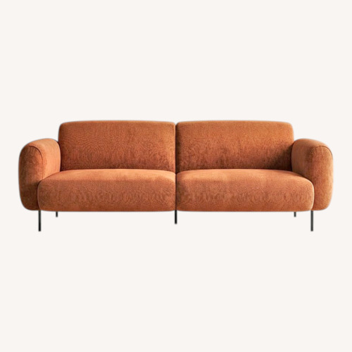 Used Modern Corduroy 3 Seater Sofa with Round Armrest for sale on AptDeco