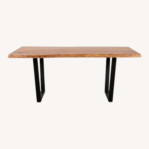 Used Live Edge Reclaimed Wood Dining Table, Steel Legs for sale on AptDeco