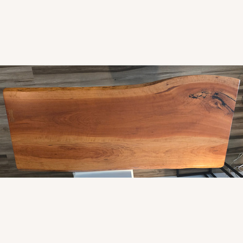 Used Live Edge Reclaimed Wood Dining Table, Steel Legs for sale on AptDeco