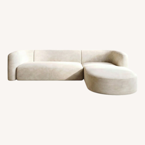 Used Amazon Natural Velvet 3+ Piece Sectional for sale on AptDeco
