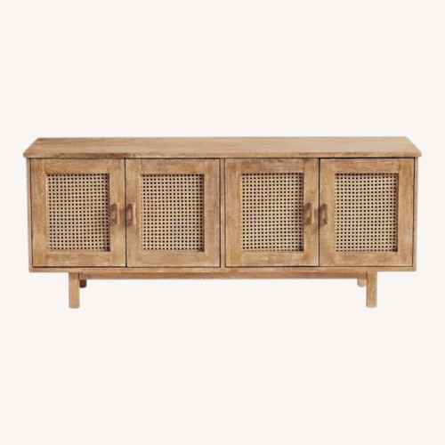 Used Pottery Barn  Tiburon Cane Media Console 60" for sale on AptDeco