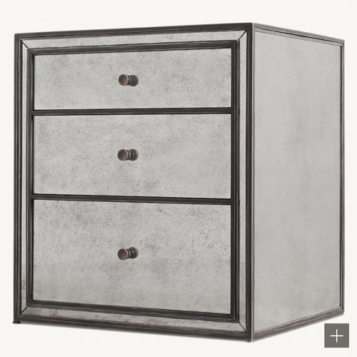 Used Restoration Hardware Strand Mirrored Closed Nightstands (Pair)   for sale on AptDeco