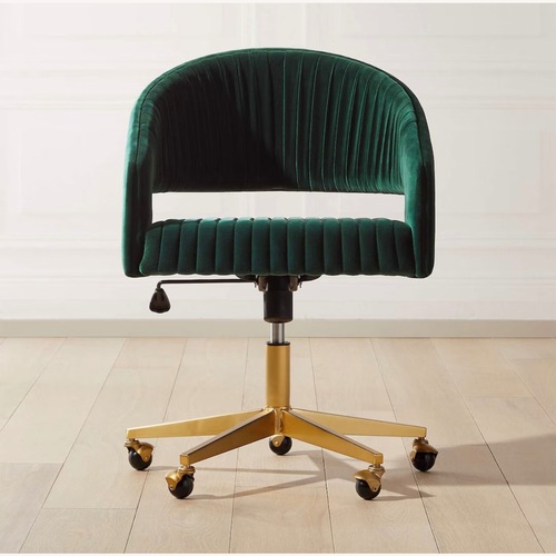Used CB2 Green Velvet Office Chair for sale on AptDeco