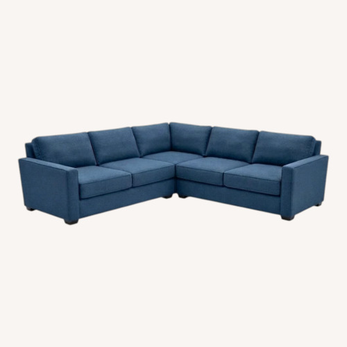 Used Ethan Allen Spencer Blue Fabric 3+ Piece Sectional for sale on AptDeco