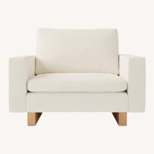 Used West Elm White Fabric Chair and a Half for sale on AptDeco