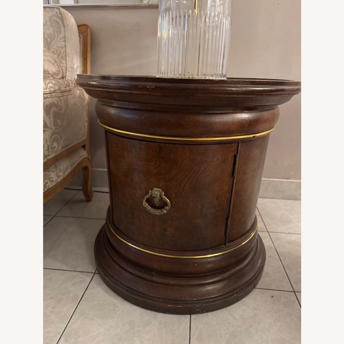Used Wood Side Table with Cabinet for sale on AptDeco