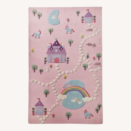 Used Pottery Barn Kids Unicorn Castle Performance Play Rug 5' x 8' for sale on AptDeco