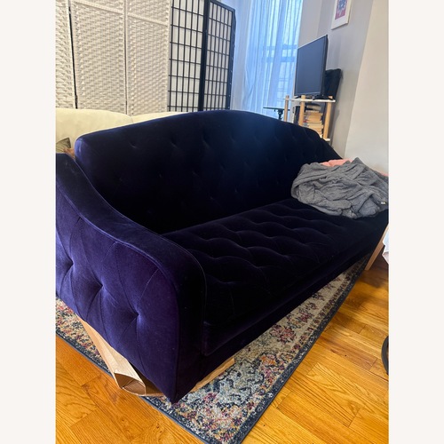 Used Blue Velvet 3+ Seater Sofa for sale on AptDeco