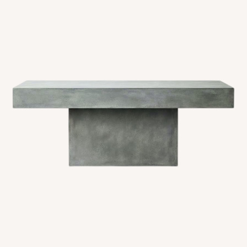 Used CB2 Fuze Gray Concrete Dining Table and Bench for sale on AptDeco