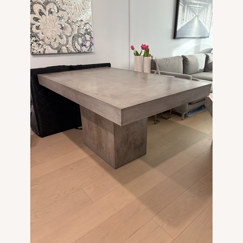 Used CB2 Fuze Gray Concrete Dining Table and Bench for sale on AptDeco