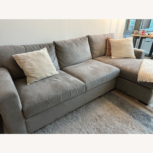 Used Crate & Barrel Light Gray 2 Piece Sectional for sale on AptDeco