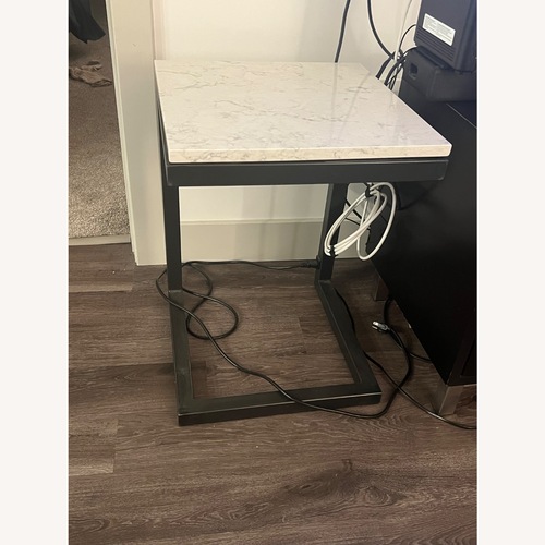 Used Room & Board Parsons White Ceramic Side Table for sale on AptDeco