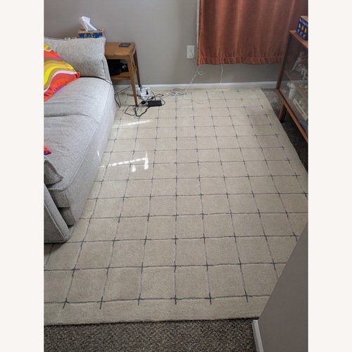Used AllModern White Wool Area Rug 8' x 10' for sale on AptDeco
