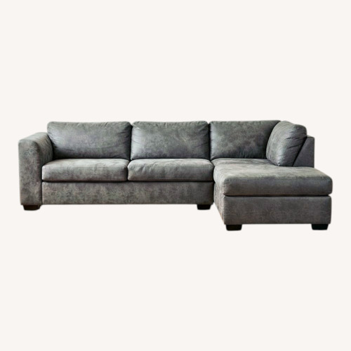 Used Gray Faux Leather Sectional for sale on AptDeco
