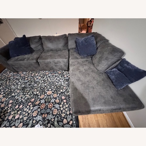 Used Gray Faux Leather Sectional for sale on AptDeco