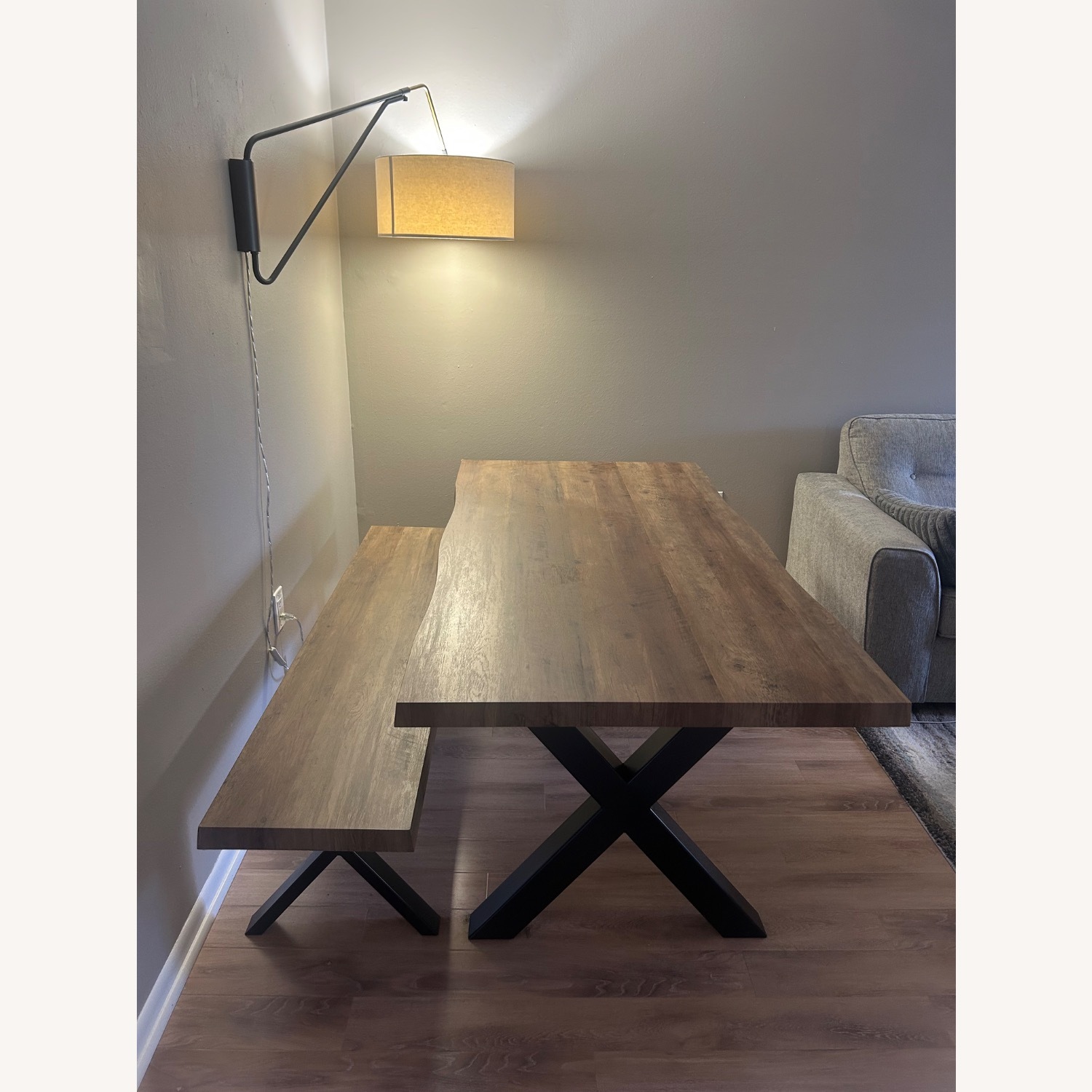 Dark Brown Wood Dining Table - image-3