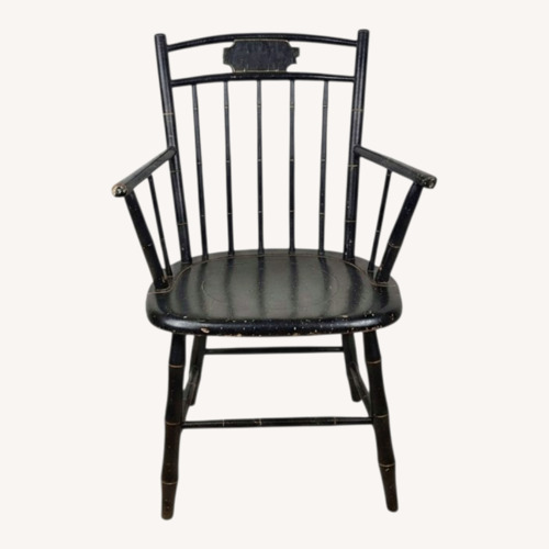 Used Vintage Black Windsor-Style Spindle-Back Armchair for sale on AptDeco
