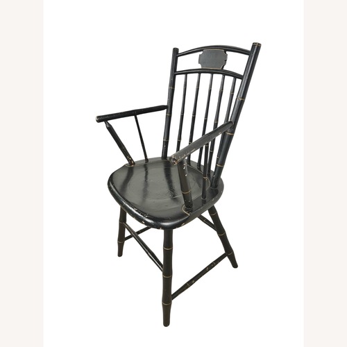 Used Vintage Black Windsor-Style Spindle-Back Armchair for sale on AptDeco