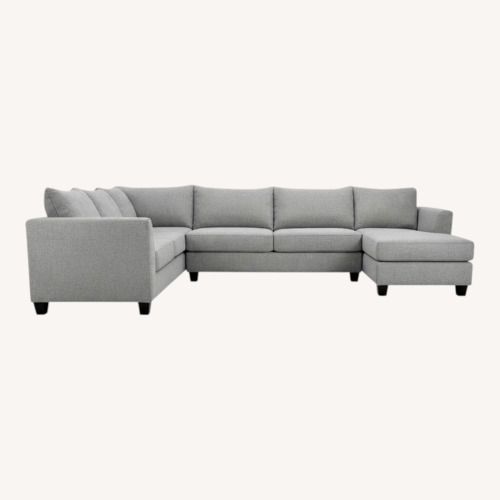 Used Raymour & Flanigan Light Gray 2 Piece Sectional for sale on AptDeco
