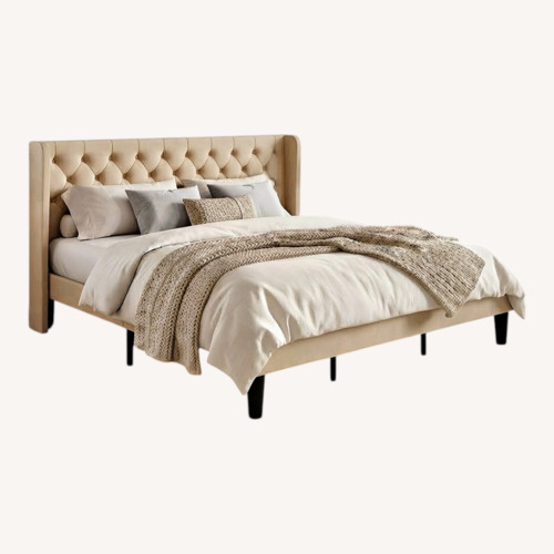 Used Wayfair Upholstered Tufted Fabric King Bed for sale on AptDeco
