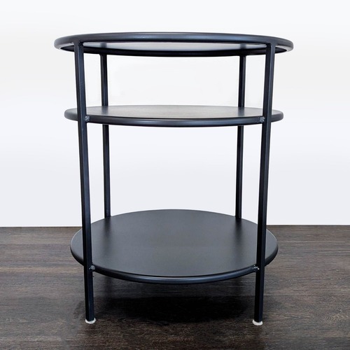 Used Room & Board Slim Round End Table with Shelves for sale on AptDeco