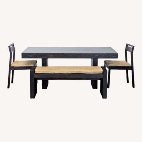 Used West Elm Modern Black Dining Set with Bench for sale on AptDeco